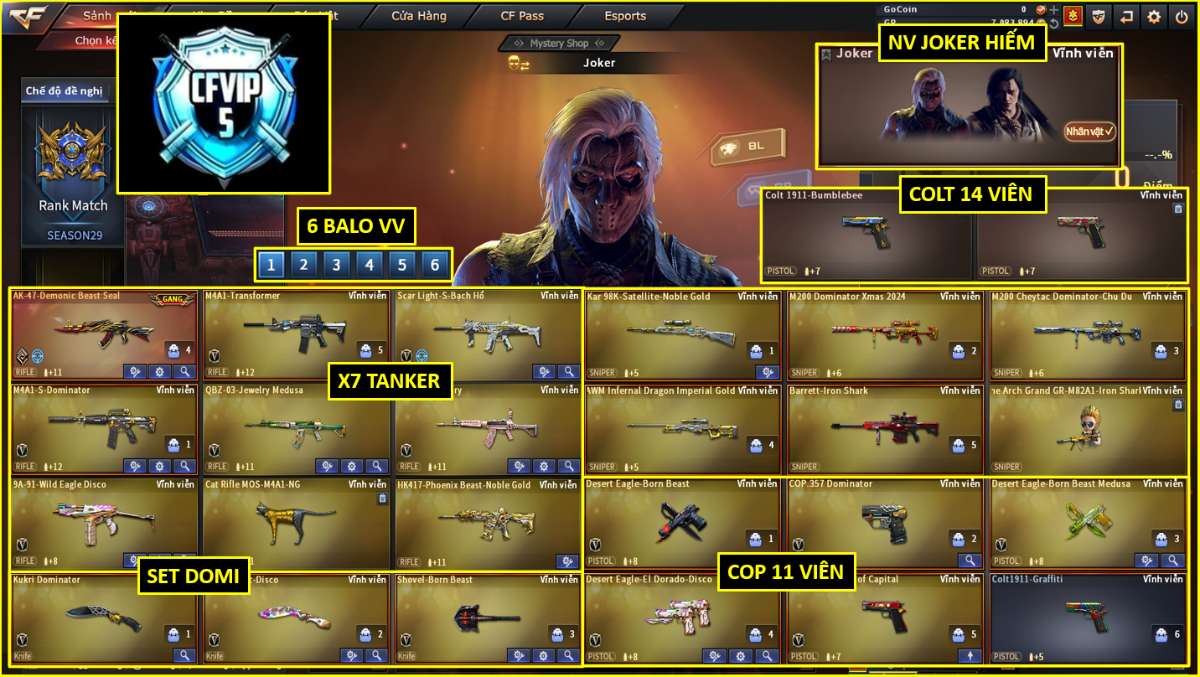 shop acc cf uy tin gia re