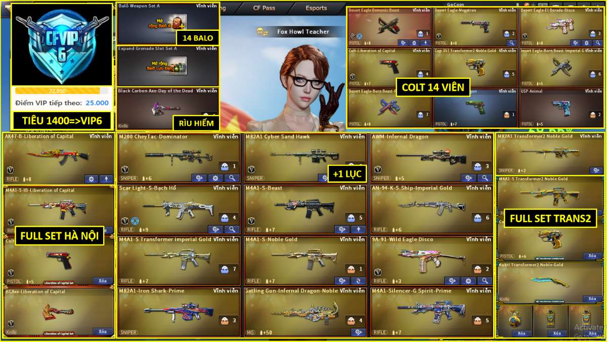 shop acc cf uy tin gia re