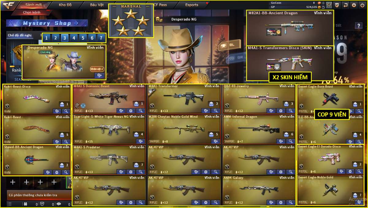 shop acc cf uy tin gia re