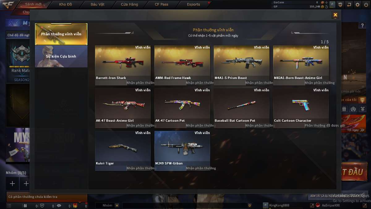 shop acc cf uy tin gia re