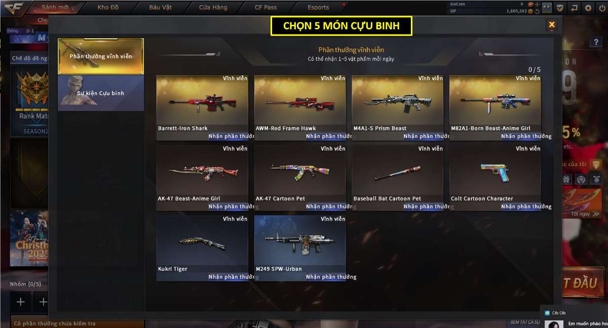 shop acc cf uy tin gia re